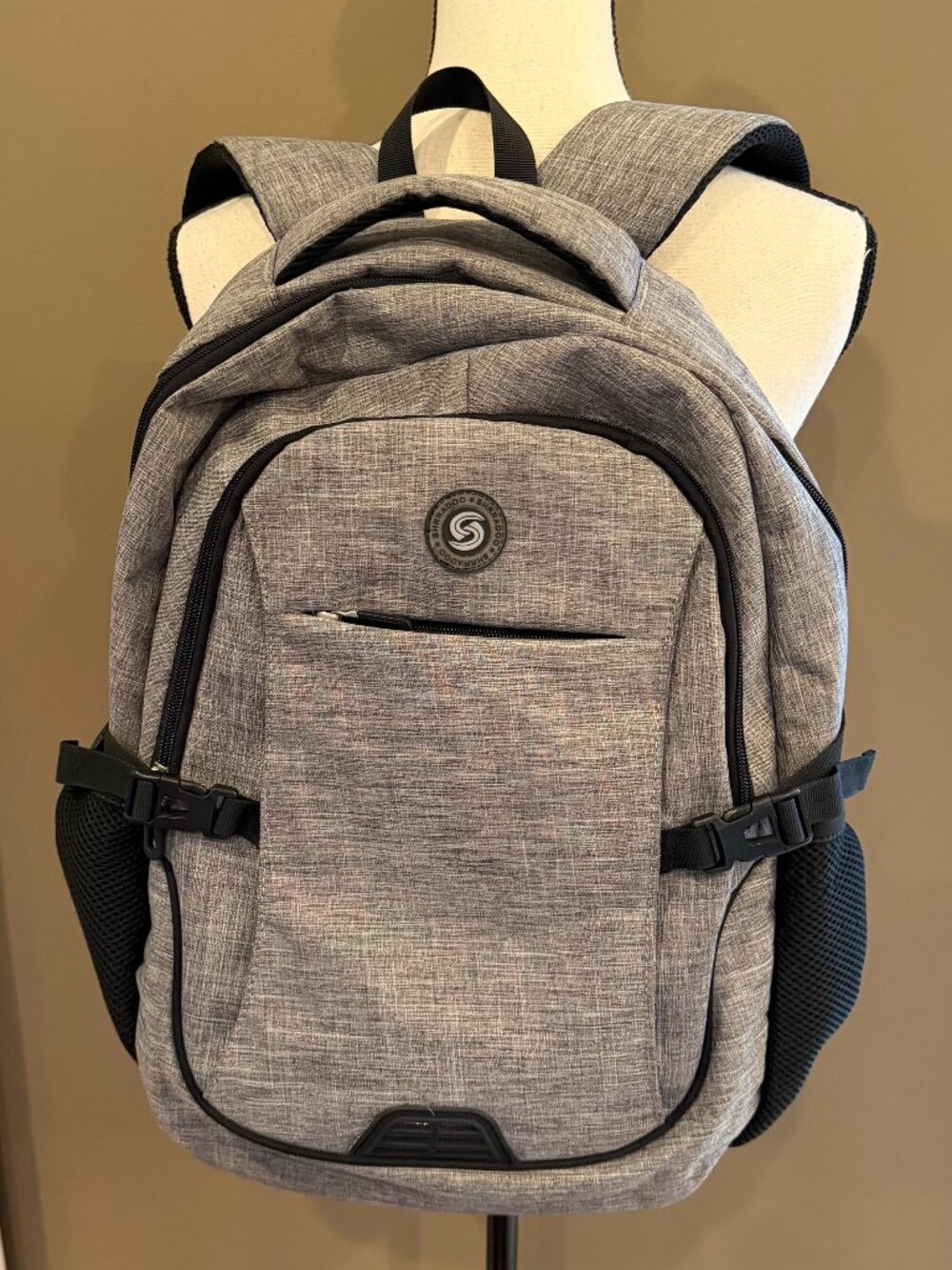 Shrradoo Gray Heather Travel Laptop Backpack Office School Professional Pockets